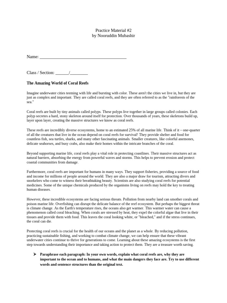 Importance and Threats of Coral Reefs | PDF | Coral | Coral Reef