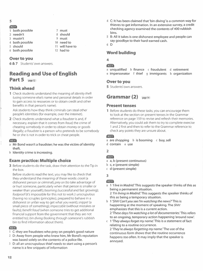 Answer Reading PS - PC | PDF