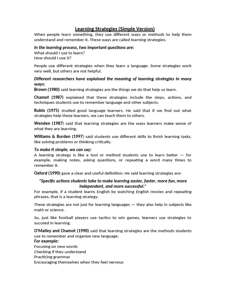 Effective Language Learning Strategies | PDF | Learning | Language ...