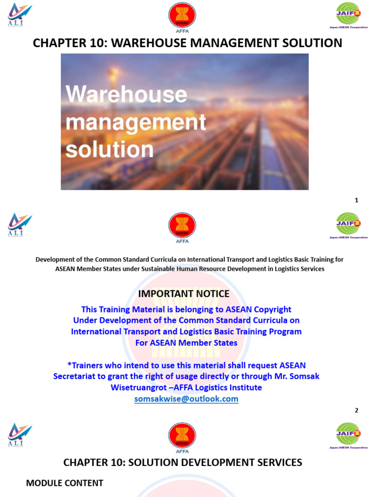 Chapter 10 Warehouse Management Solution Pdf Warehouse Business