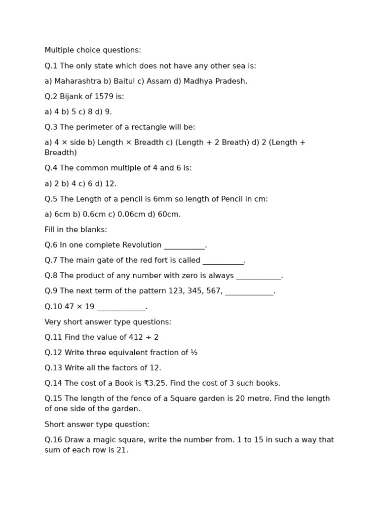 5th Test | PDF
