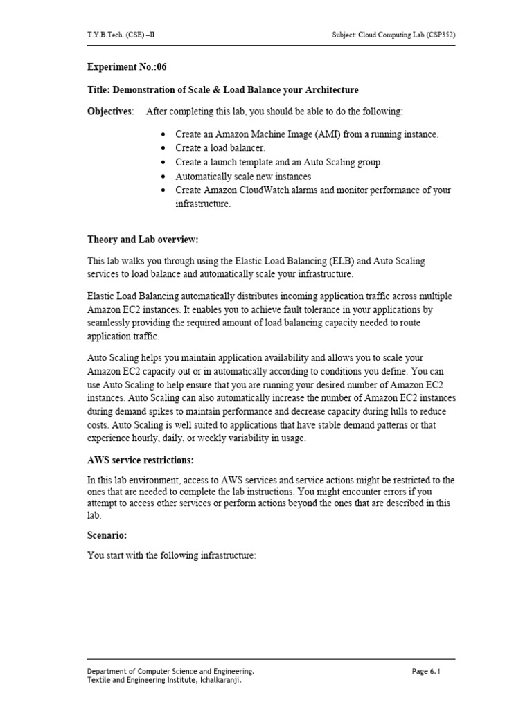 Lab 6: Scale & Load Balance Architecture | PDF | Load Balancing ...
