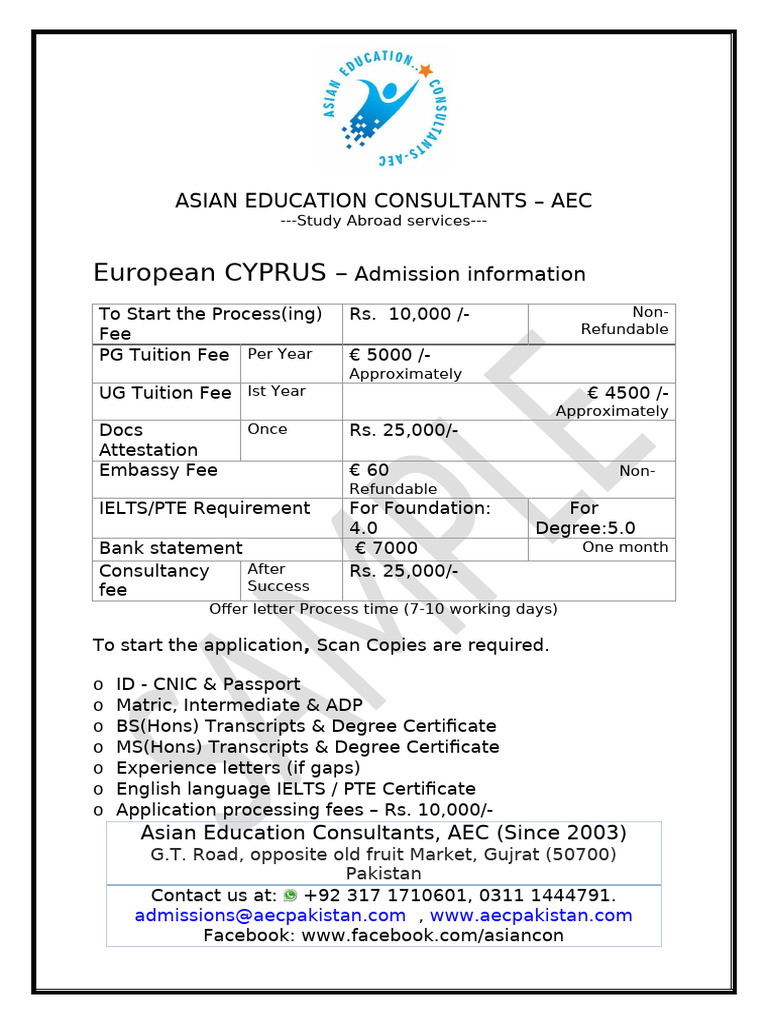 CYPRUS Information Sheet | PDF