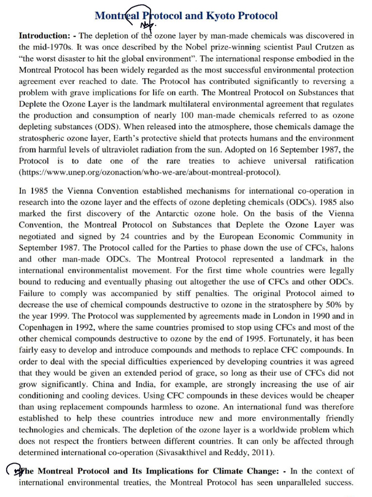 Montreal Protocol and Ozone Protection | PDF | Ozone Depletion | Kyoto ...