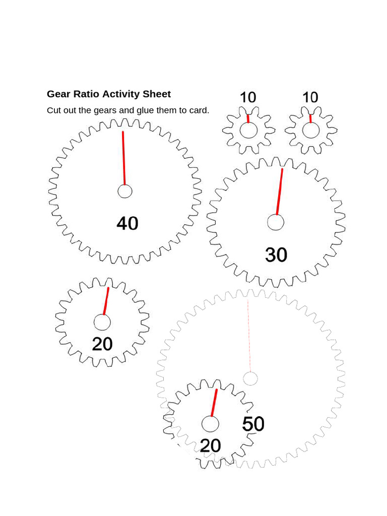 Gear Ratio Activity Sheet | PDF