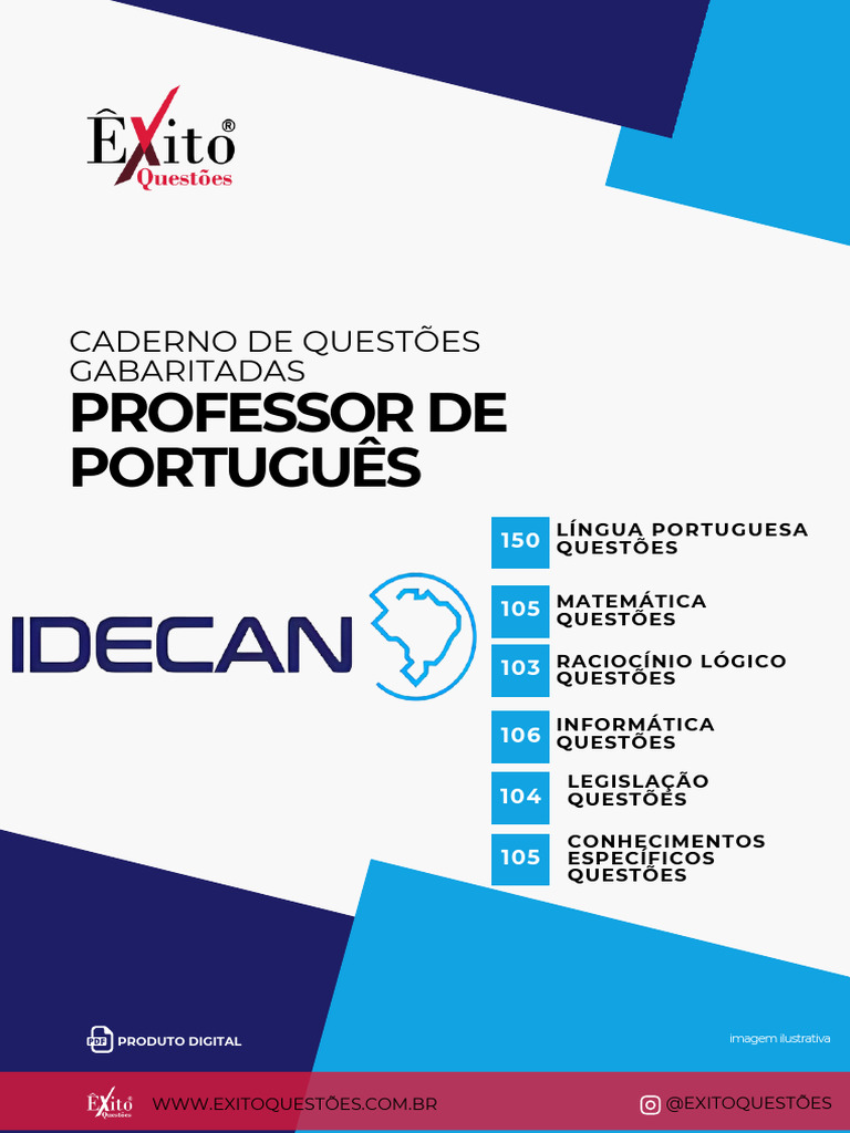 Caderno de Questoes Gabaritadas Professor de Portugues Idecan | PDF