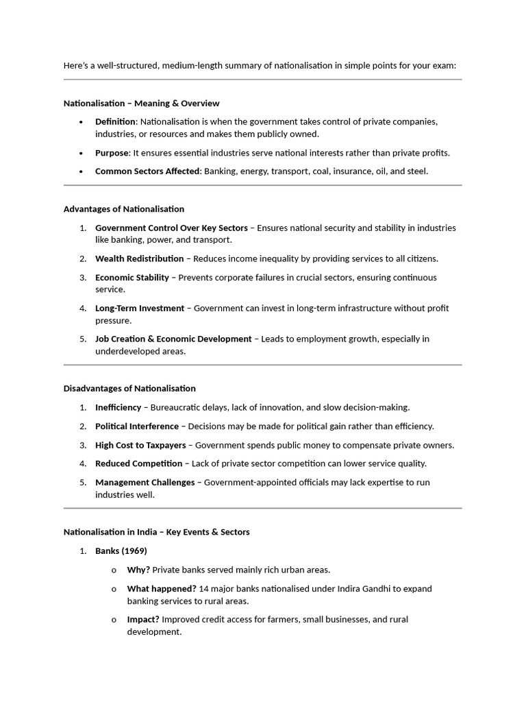 Nationalisation and Privatisation in India | PDF | Privatization ...