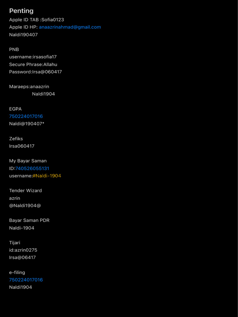 Sensitive Account Credentials List | PDF | Computer Access Control ...