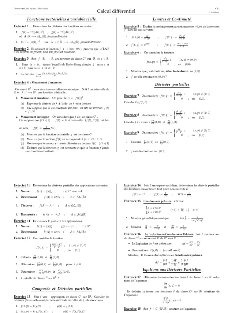 Calcul différentiel au CEGEP | PDF | Espace euclidien | Physique ...