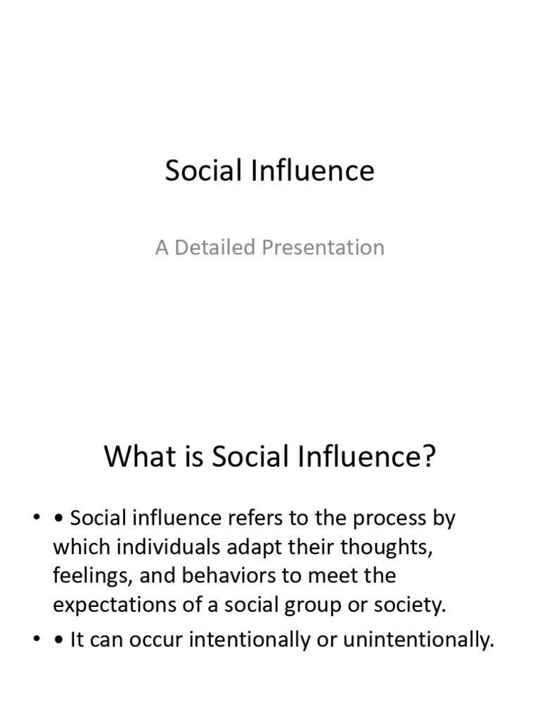Social Influence Detailed PPT | PDF