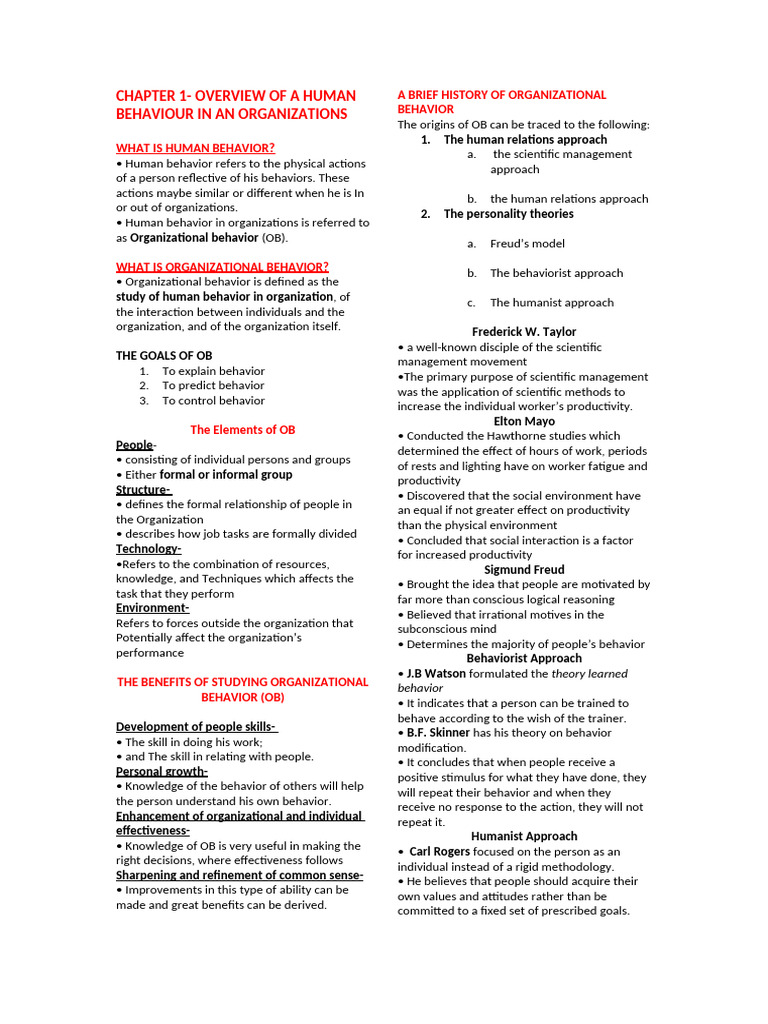 Understanding Human Behavior in Organizations | PDF | Reinforcement ...