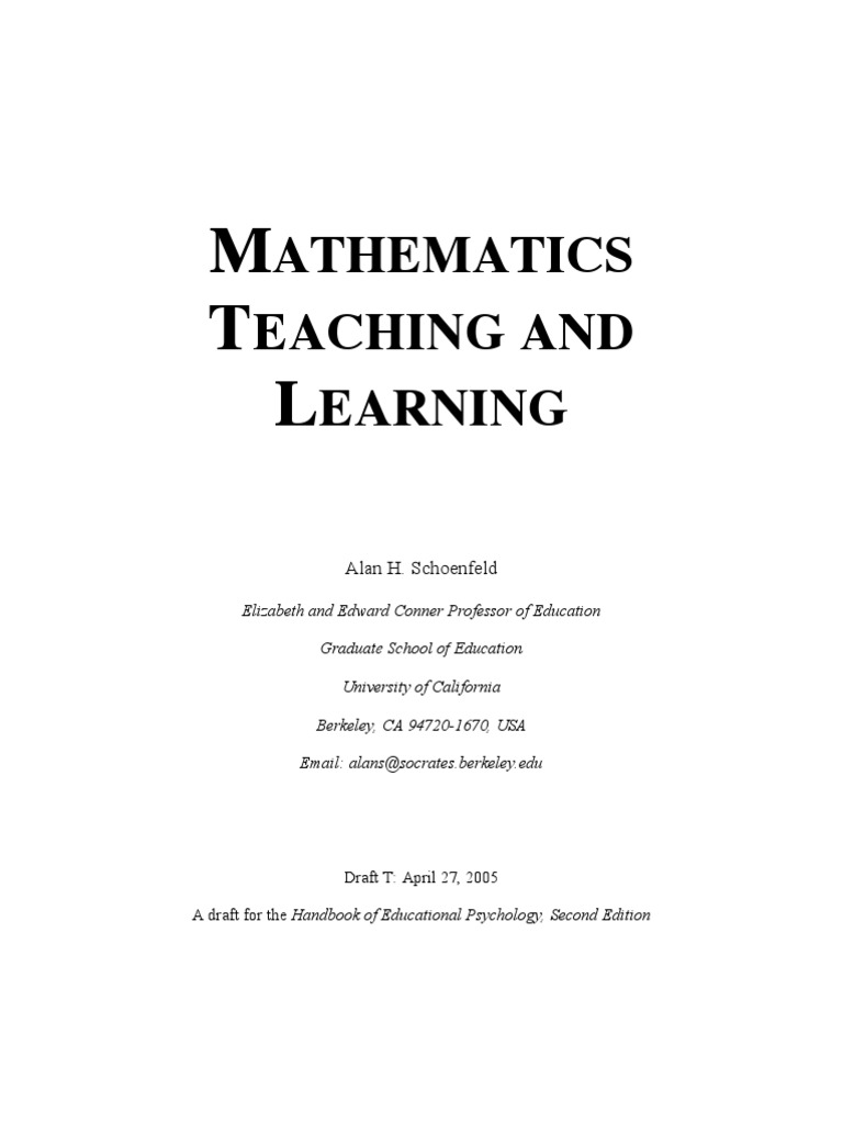 Advances in Mathematics Education Research | PDF | Curriculum ...