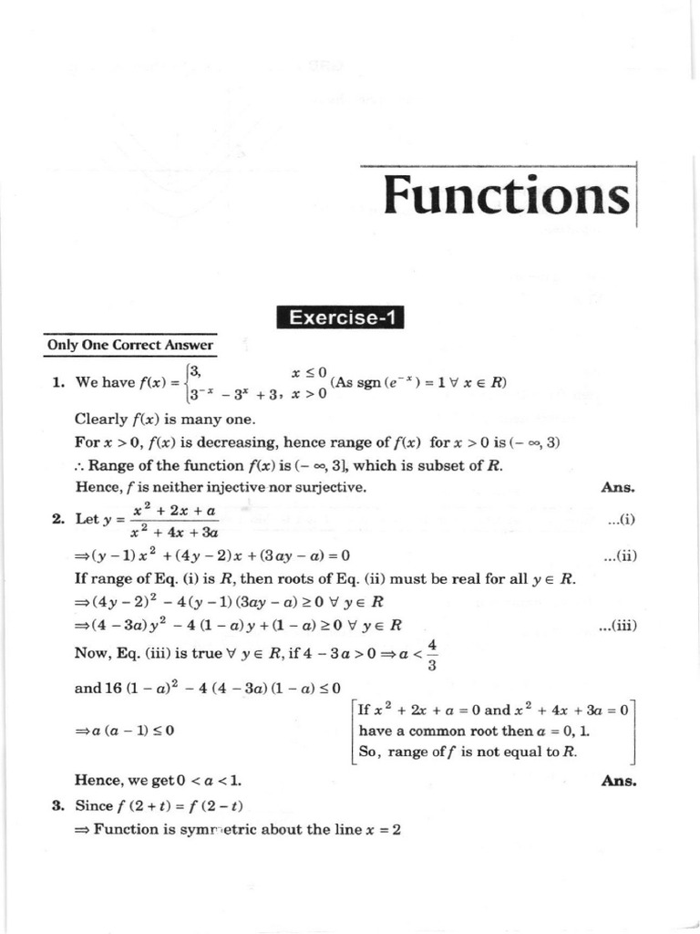 Functions E2 - Hints | PDF