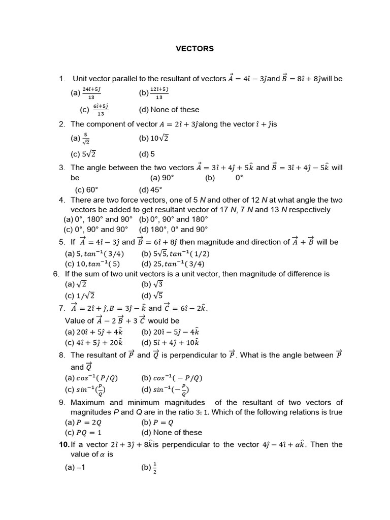 Vectors: N N N N N | PDF | Euclidean Vector | Angle