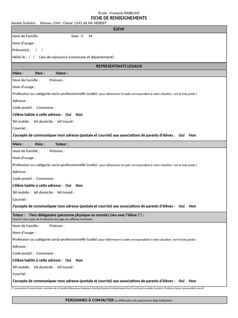 fiche_de_renseignements_eleve_modifiable | PDF