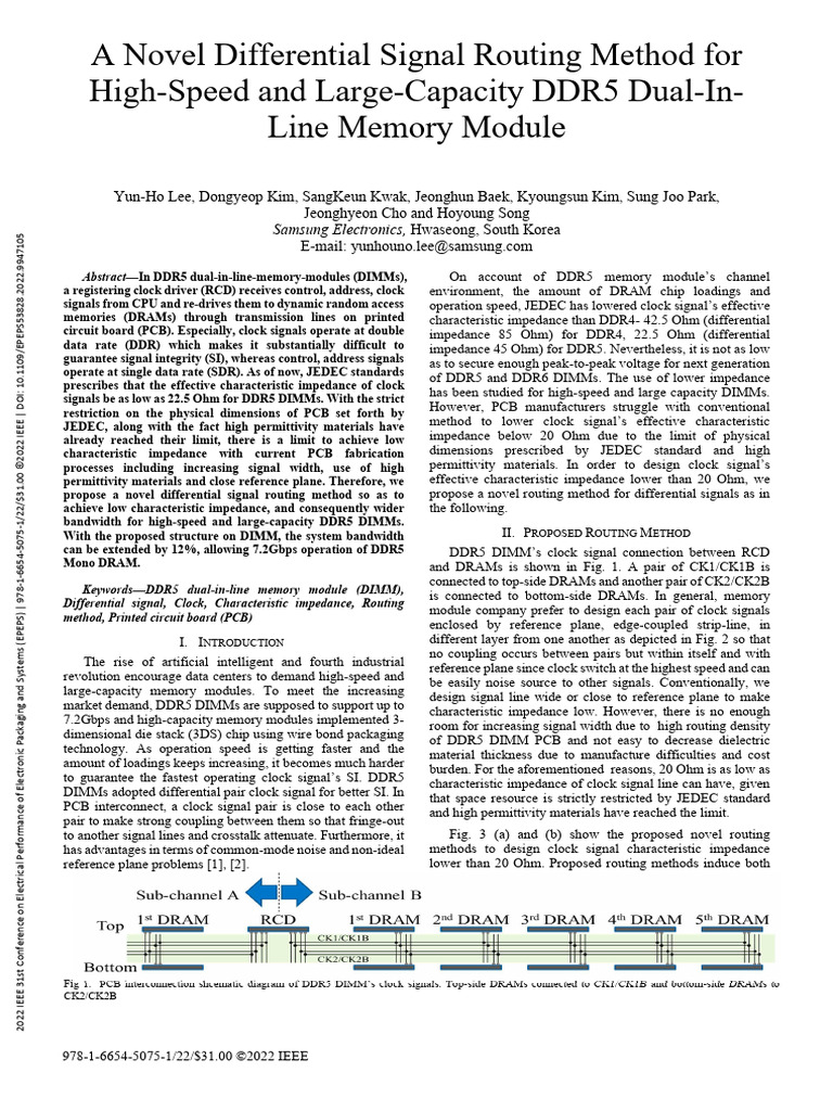 DDR5 Differential Signal Routing Method | PDF | Electrical Impedance ...