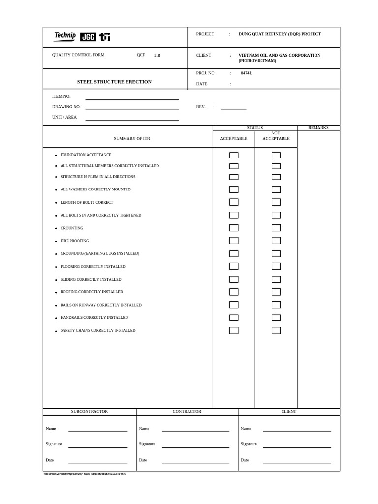 Dung Quat Refinery Quality Control Form | PDF