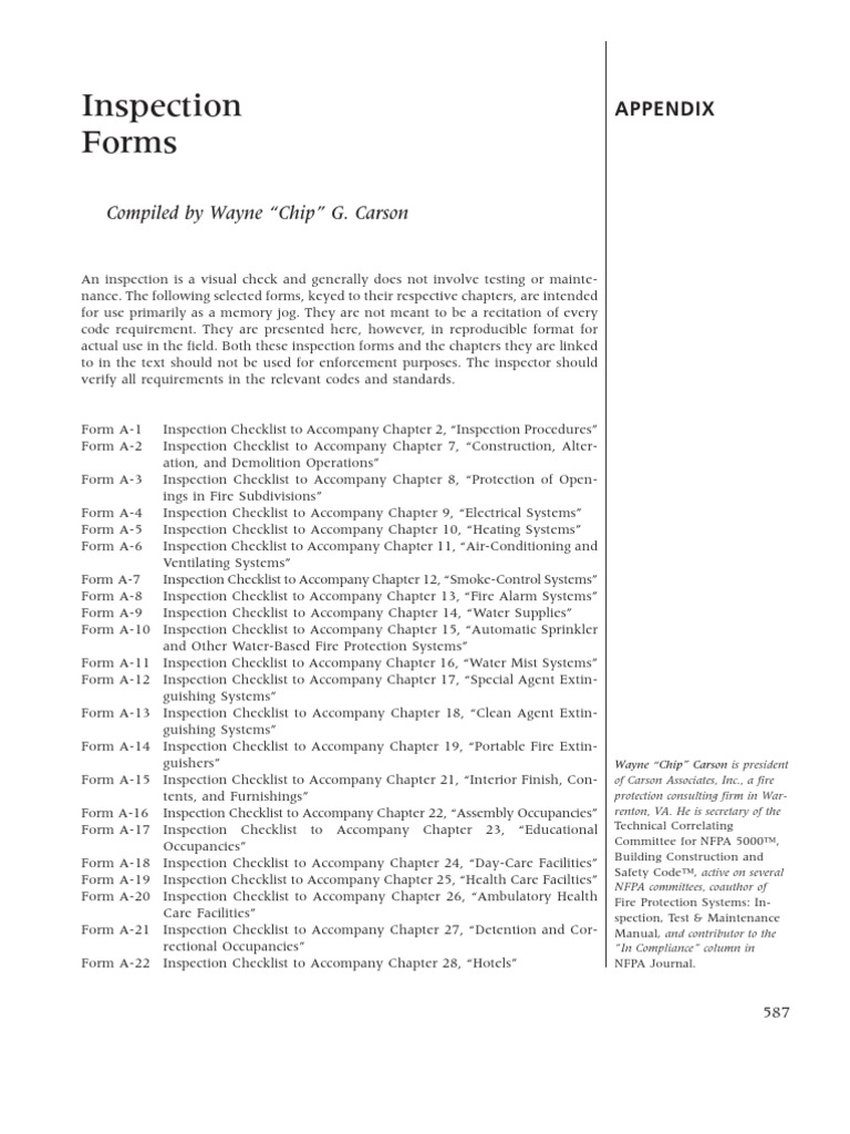Inspection Forms and Checklist | PDF