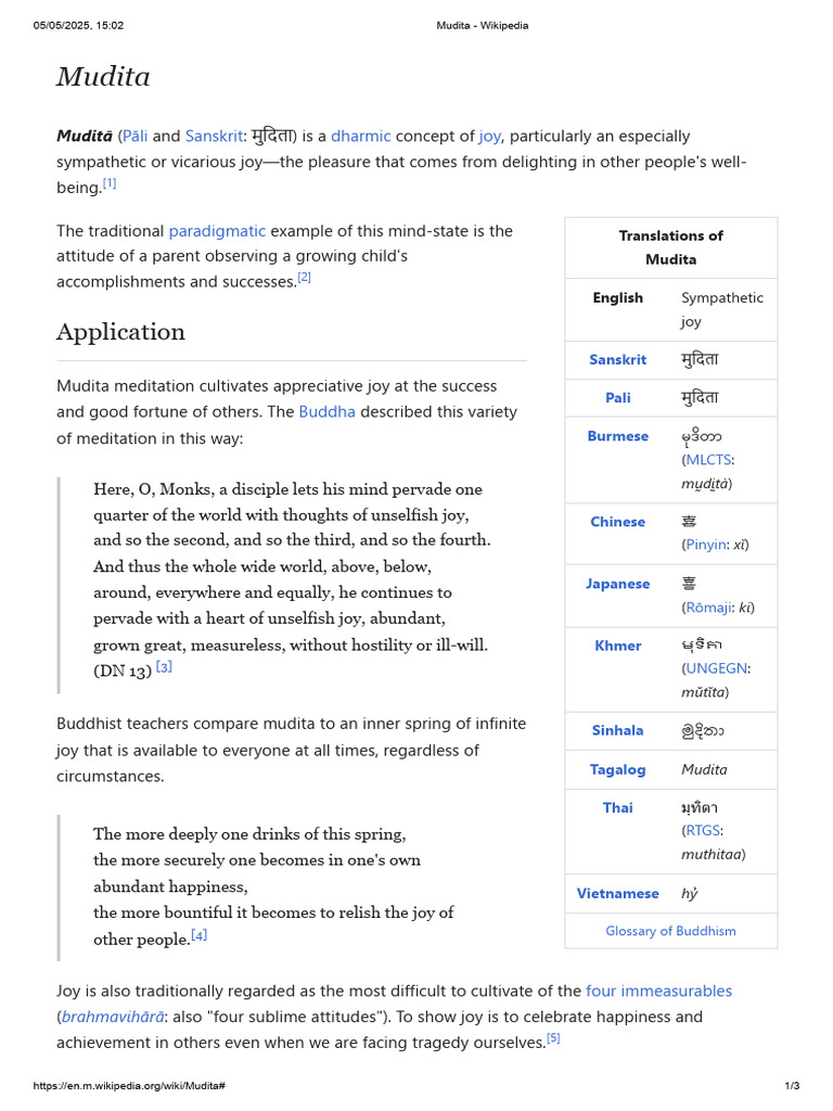 Mudita - Wikipedia | PDF | Buddhist Philosophical Concepts | Indian ...