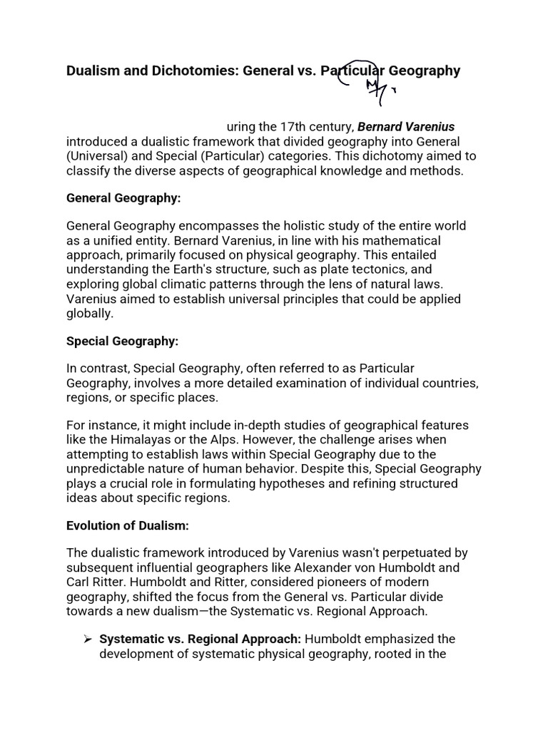 General vs. Particular Geography | PDF | Geography | Science