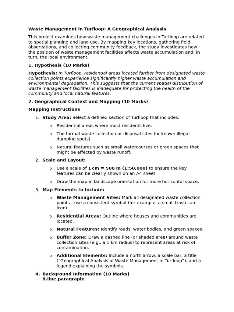 Waste Management in Turfloop - Bohlolo 2 | PDF | Waste Management | Waste