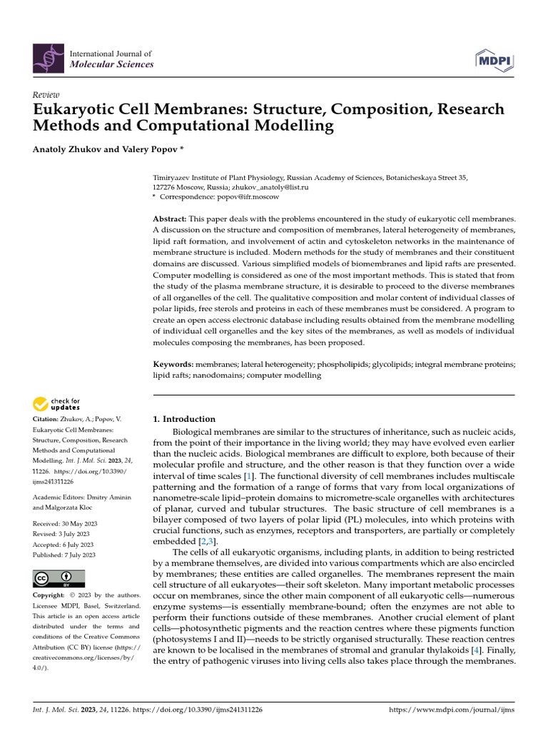 Eukaryotic Cell Membrane Insights | PDF | Cell Membrane | Endoplasmic ...