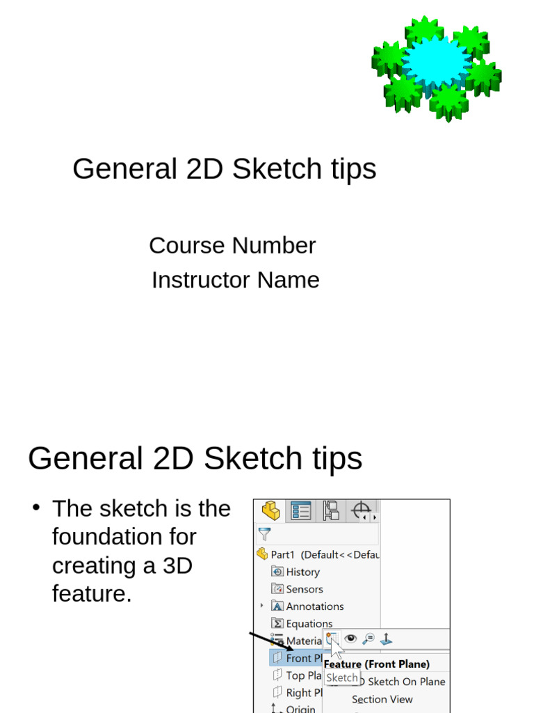 Essential Tips for 2D Sketching in SOLIDWORKS | PDF | Geometry