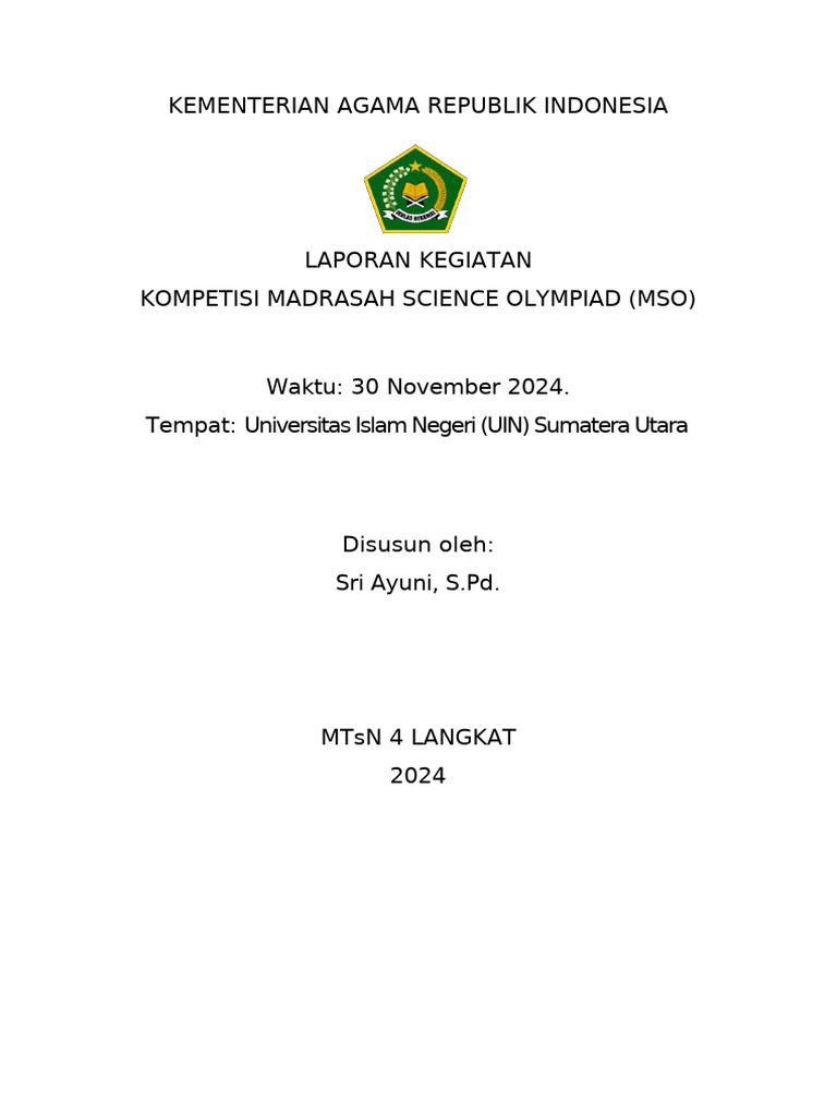 Laporan Kompetisi MSO 2024 | PDF