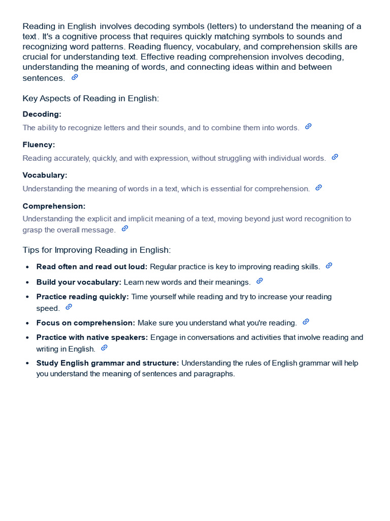 Essential Skills for English Reading | PDF