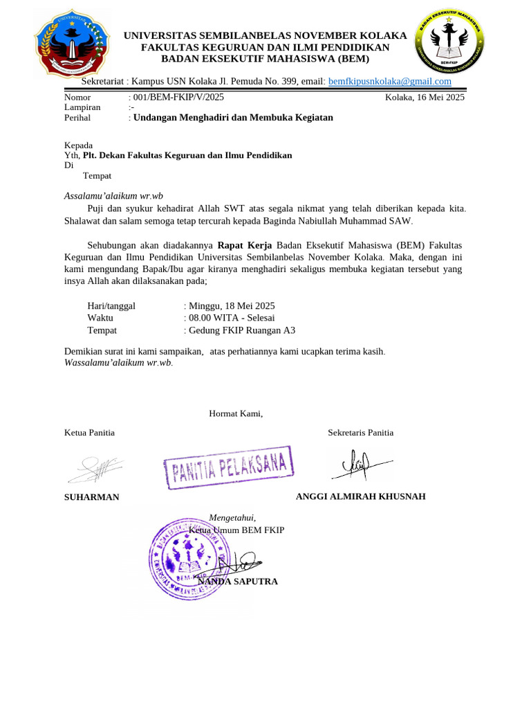 Undangan Raker | PDF