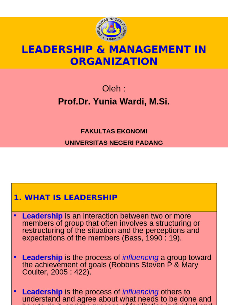 LEADERSHIP - MANAGEMENT - IN - ORGANIZATION-MJ s2 | PDF | Leadership ...