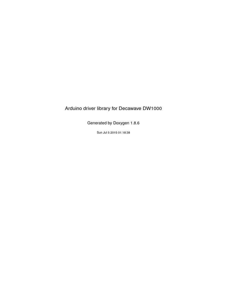 Arduino DW1000 Driver Library Guide | PDF | Integer (Computer Science ...