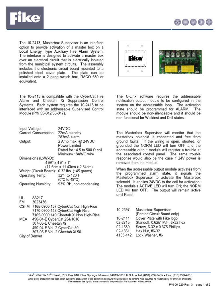 06-229 Masterbox Supervisor Module10-2413 | PDF | Printed Circuit Board ...