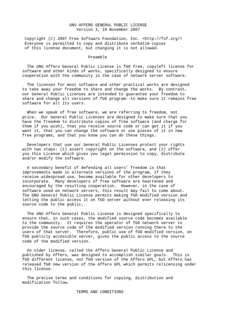 Understanding the GNU AGPL License | PDF | License | Free Software