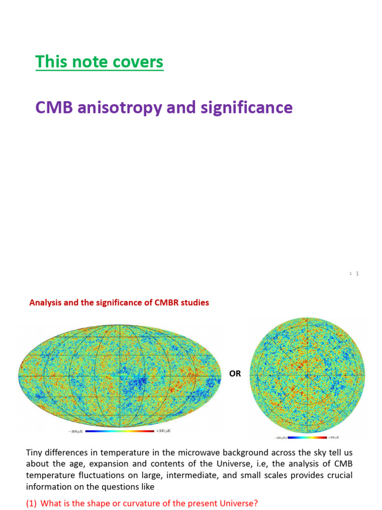 CMB Anisotropy Analysis and Significance | PDF | Cosmic Microwave ...