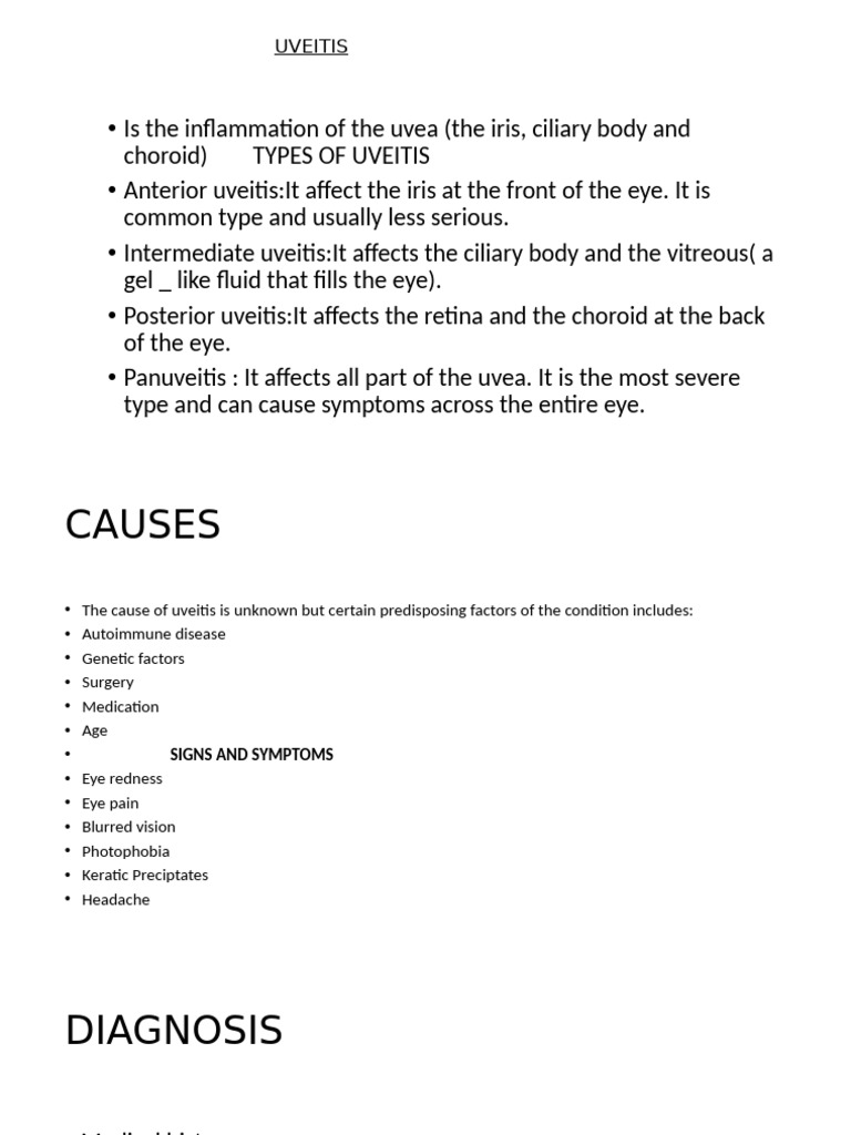 Understanding Uveitis: Types and Treatment | PDF
