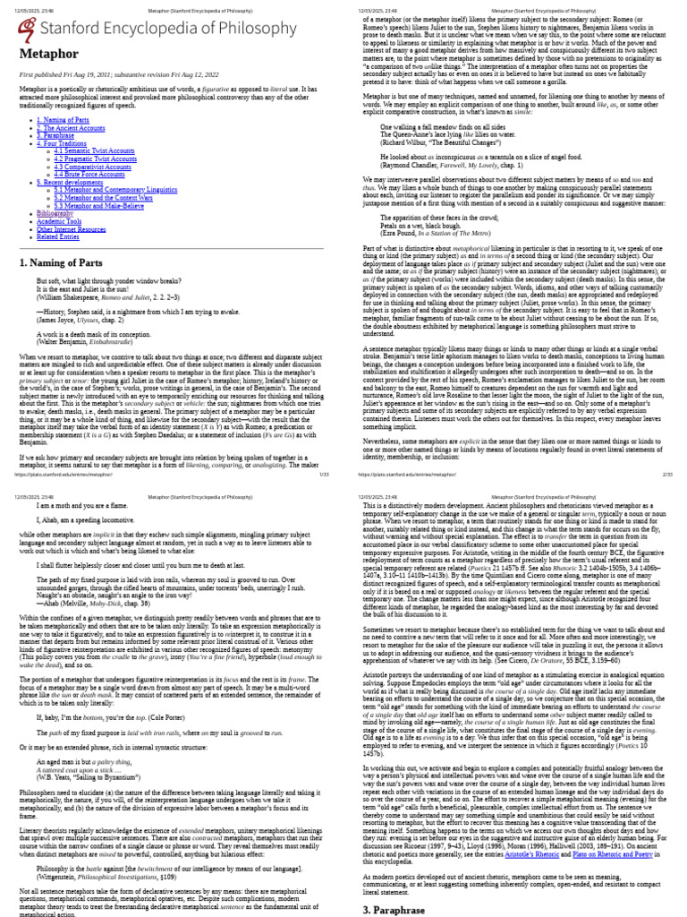 Understanding Metaphor in Philosophy | PDF | Metaphor | Rhetoric