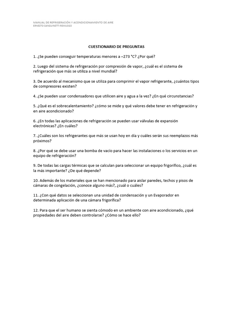 Manual de Refrigeracion | PDF