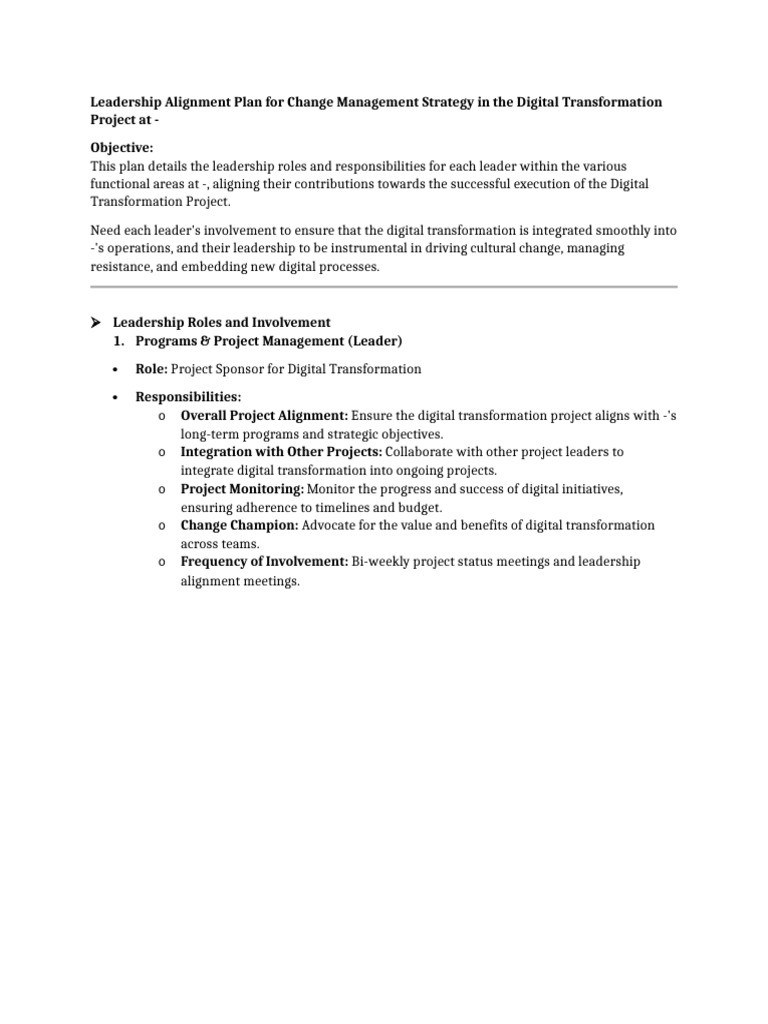 Projects Aligment Plan | PDF