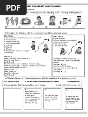 洋書 Approaching Dialogue by Per Linell Unit 4 Worksheet For 8th Grades by Mete - Elt | PDF