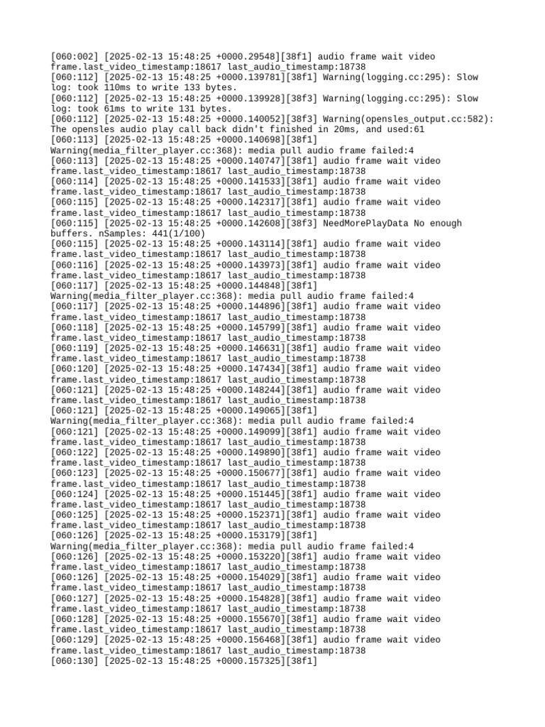 Audio Frame Wait Issues | PDF