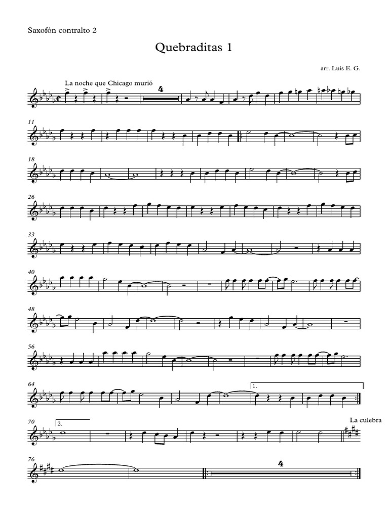 Partition pour saxophone contralto 2 | PDF