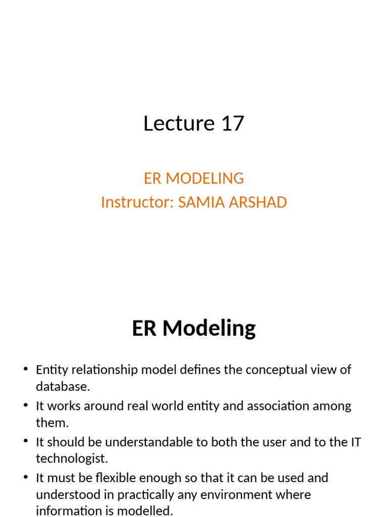 Understanding ER Modeling Concepts | PDF | Conceptual Model | Identifier