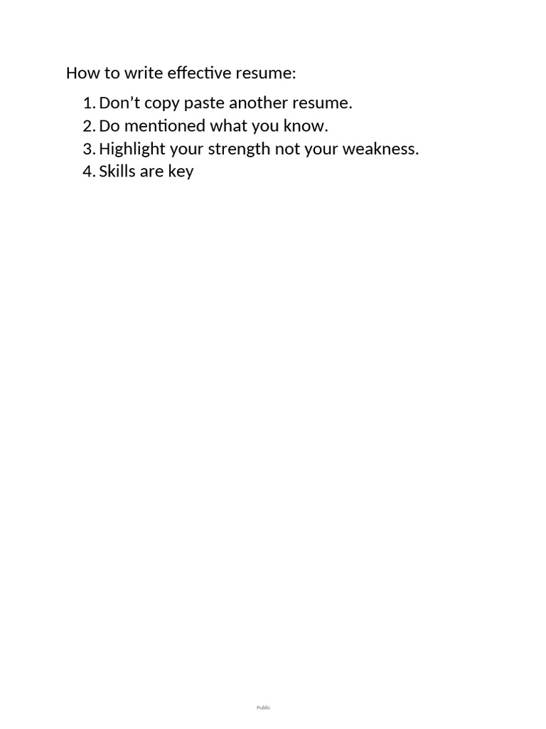How to Write Effective Resume | PDF