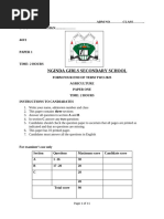 KCSE Agriculture Paper 1 Mock Exam 2025 | PDF | Fertilizer | Agriculture