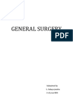 General Surgery: Submitted by L. Sahaya Jenitta 3 RD Year BDS