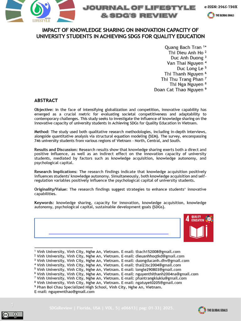 Knowledge Sharing's Impact on Student Innovation | PDF | Creativity ...