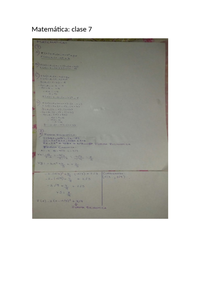 Matematica Clase 7 | PDF