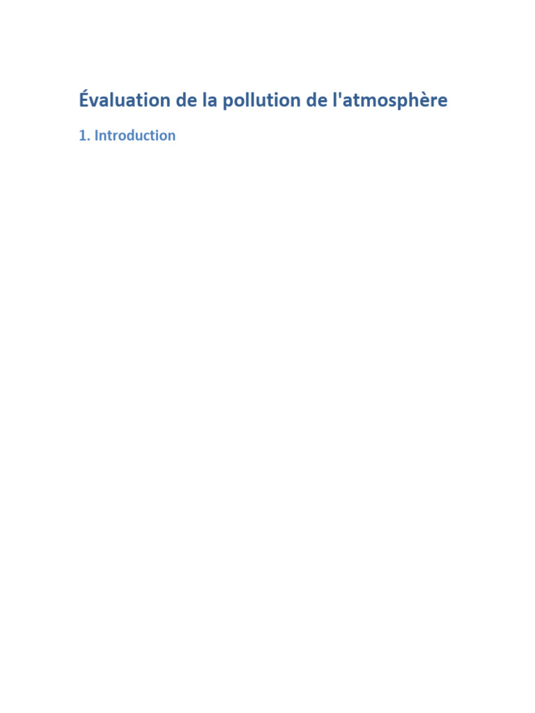 Évaluation de la pollution atmosphérique | PDF | Pollution de l'air ...