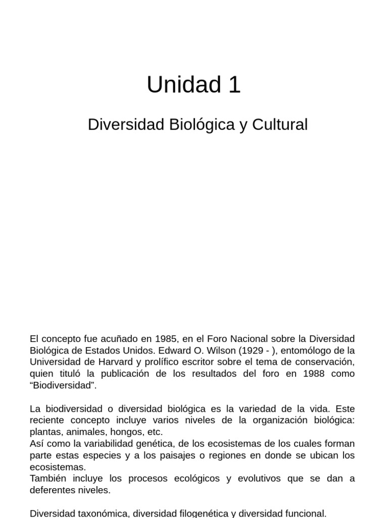 Unidad 1.3 Diversidad Biológica y Cultural | PDF | Biodiversidad | México
